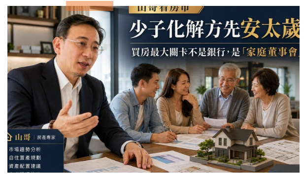 山哥看房市》少子化解方先安太歲！買房最大關卡不是銀行，是「家庭董事會」