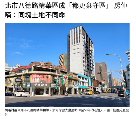 北市八德路精華區成「都更棄守區」 房仲嘆：同塊土地不同命