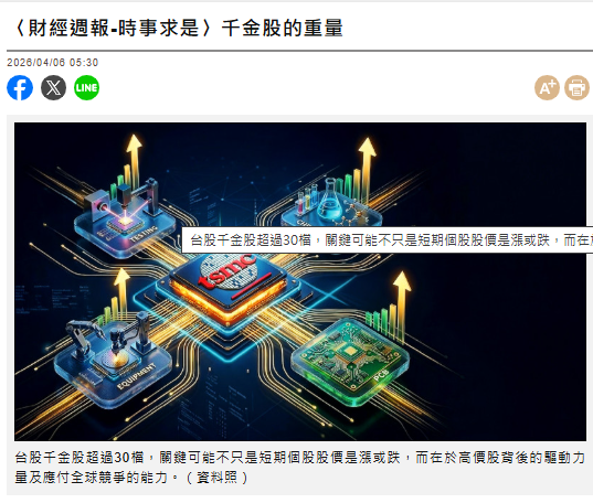 〈財經週報-時事求是〉千金股的重量