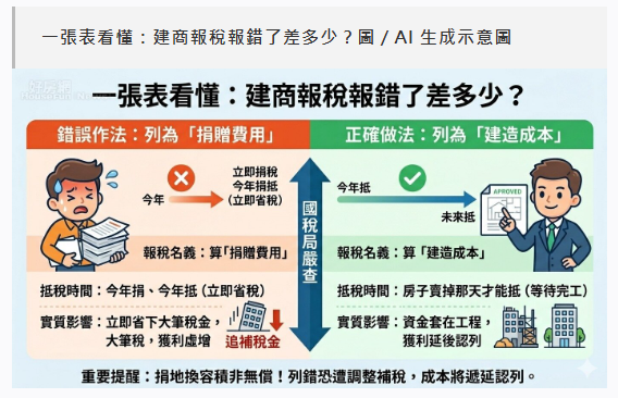  房價轉嫁危機？建商捐地節稅踢鐵板　補稅潮恐來襲！ 