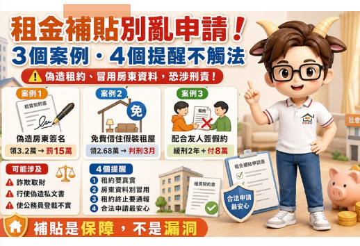 租金補貼別亂申請！假租約、假房東、假資料，可能真的被判刑