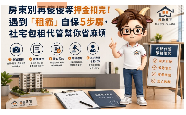 房東別再傻傻等押金扣完！遇到「租霸」自保5步驟，社宅包租代管幫你省麻煩