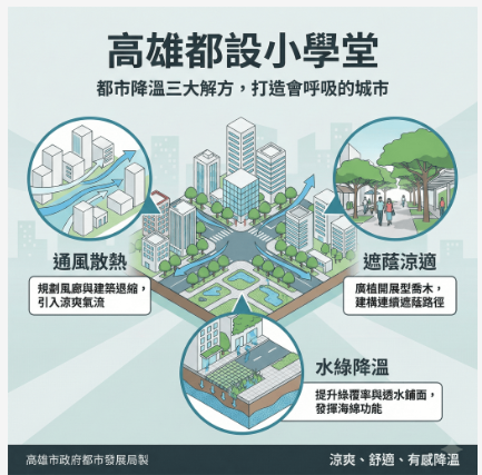 高雄都發局「都設小學堂」系列-帶您認識：如何透過都市設計幫城市降溫？