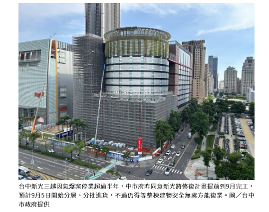 店王要回來了！台中市府點頭 新光三越9月5日起分樓層分批進貨