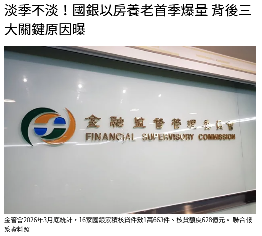 淡季不淡！國銀以房養老首季爆量 背後三大關鍵原因曝