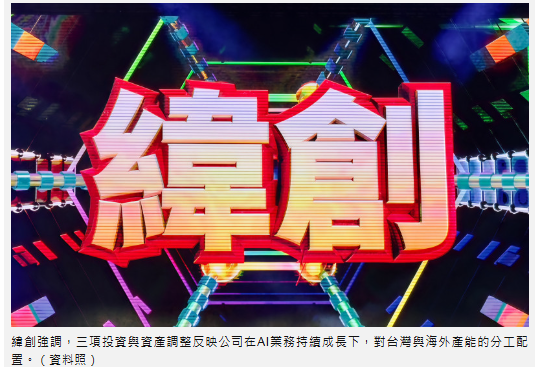 緯創連發重大訊息 砸267億元強化台美越佈局