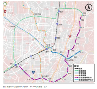 台中捷運紫線修正報告再送審，路線圖曝光！串聯中捷綠線、藍線、橘線與台鐵