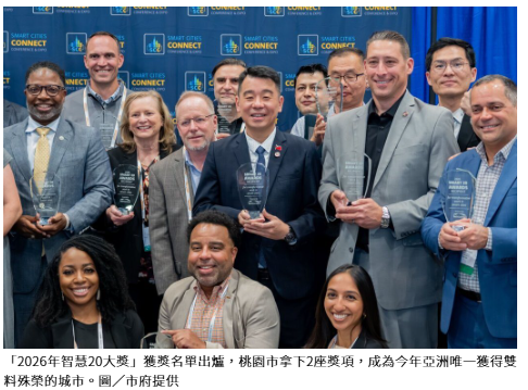 創紀錄！桃園奪全球智慧20大獎 成國際首座4連霸城市