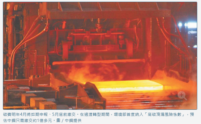 碳費明年開徵 估中鋼1億 台積因這事要繳10多億