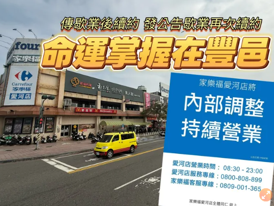 豐邑2度延長家樂福愛河店租約　房市冷盤冒然進場恐成抬轎砲灰