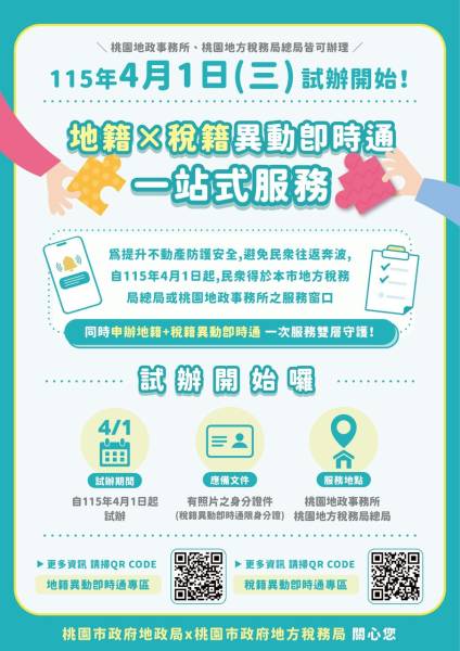 「稅籍異動即時通」×「地籍異動即時通」雙重保護資產