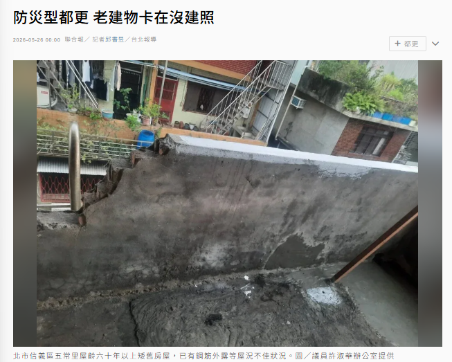 防災型都更 老建物卡在沒建照