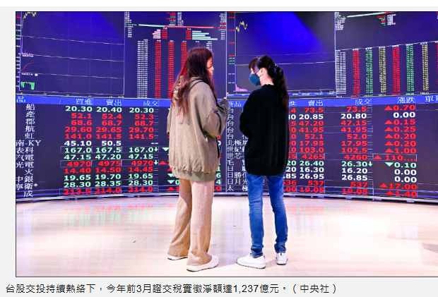 〈財經週報-本週熱點〉台股熱絡助攻！ 4月證交稅有望再寫新高