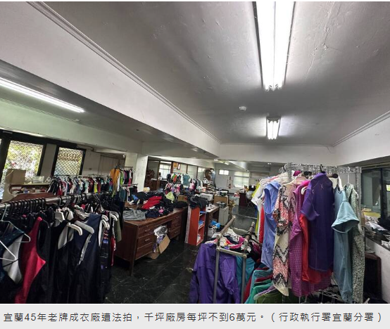 每坪不到6萬！宜蘭45年老字號成衣廠熄燈法拍 千坪透天廠房易主