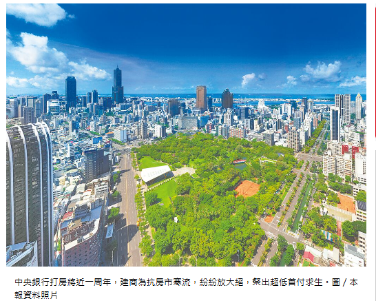  央行打房周年 建商祭超低首付求生 