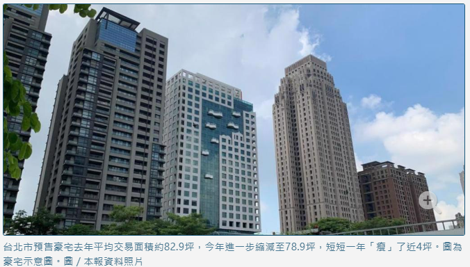 北市豪宅吹「減肥風」！這個行政區預售豪宅不到60坪