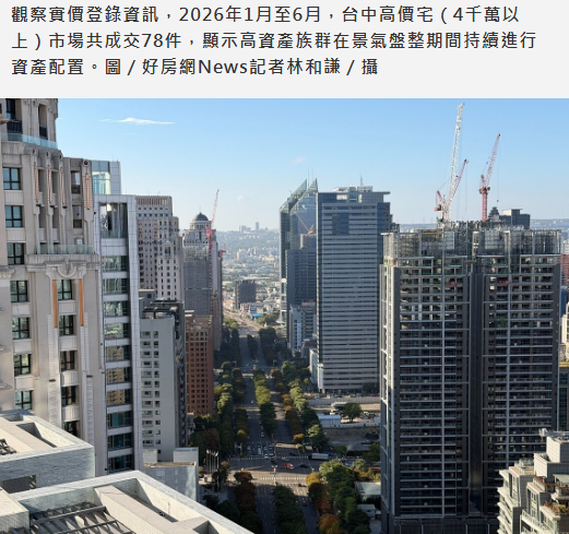 高價宅也難擺脫低潮？台中實登資訊揭驚人交易：資金悄悄回流