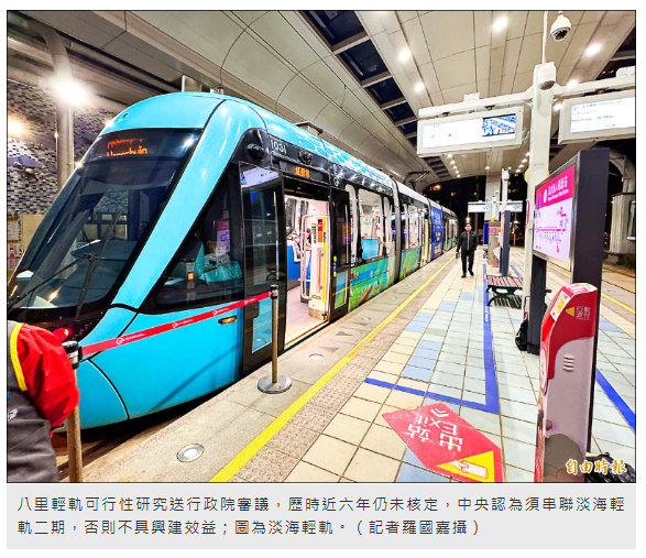  送審近6年未核定 八里輕軌持續補件 