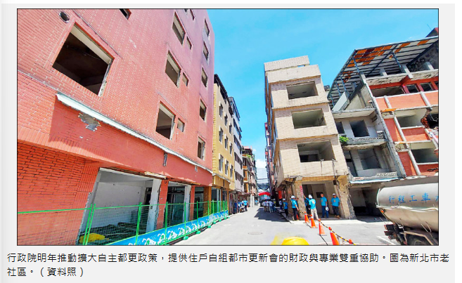 政院明年推動擴大自主都更 地主住戶 免與建商分容積