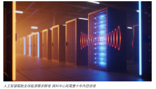 人工智慧驅動全球能源需求驟增 資料中心耗電量十年內恐倍增