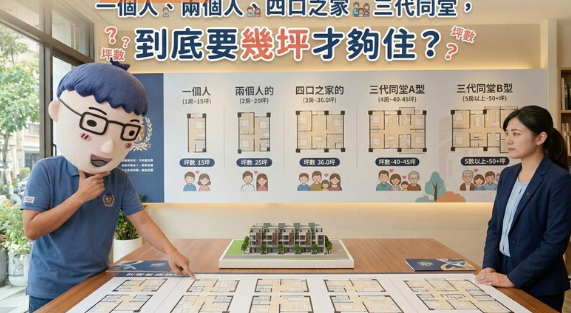 一個人、兩個人、四口之家、三代同堂，到底要幾坪才夠住？