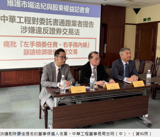 剔除市場派人選後 中工公司派公布董事提名名單