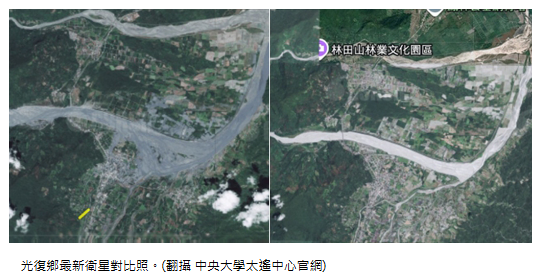  光復街區幾乎全滅！最新衛星照對比 綠油油農地都被淹了 