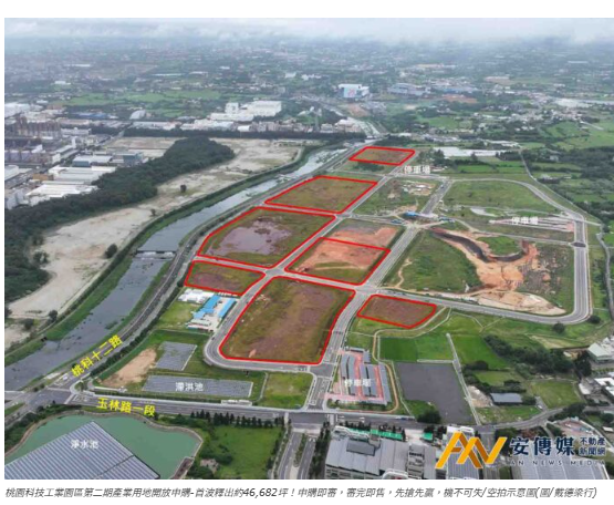 桃園科技工業園區第二期產業用地開放申購-首波釋出約46,682坪