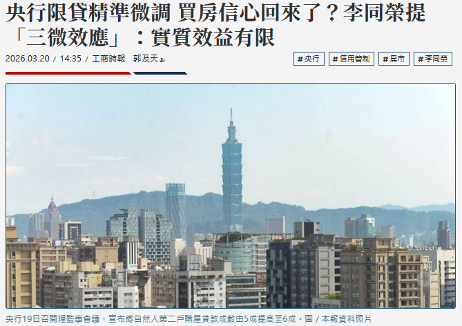 央行限貸精準微調 買房信心回來了？李同榮提「三微效應」：實質效益有限